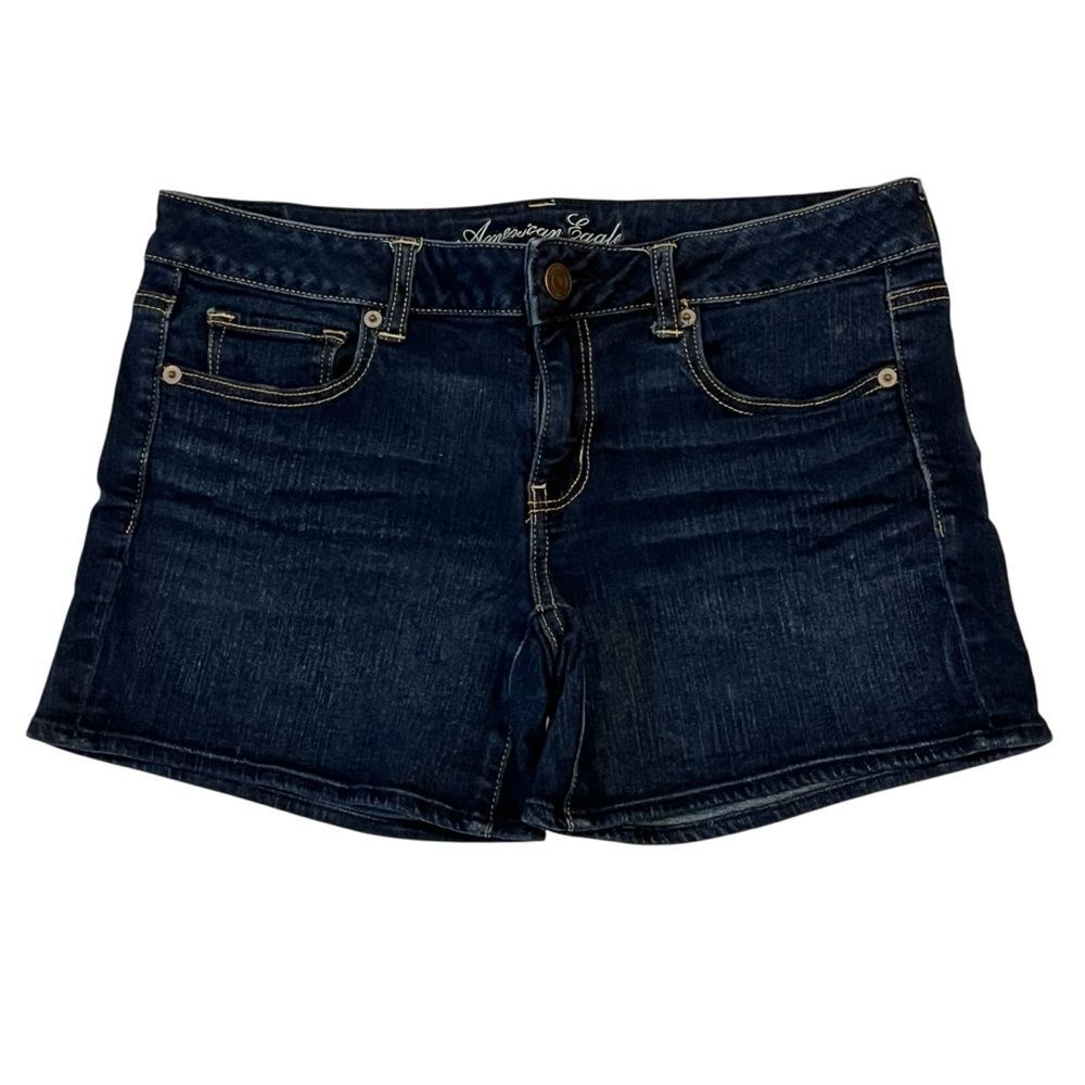 American Eagle Jean Shorts Stretch Dark Wash Y2K Dark Whimsigoth Denim Junior 12